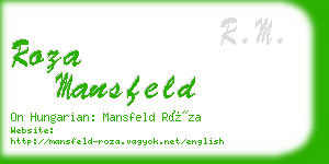 roza mansfeld business card